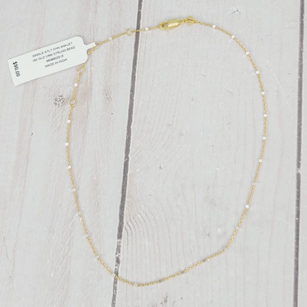 Kendra Scott Single Satellite Chain Anklet Gold Silver